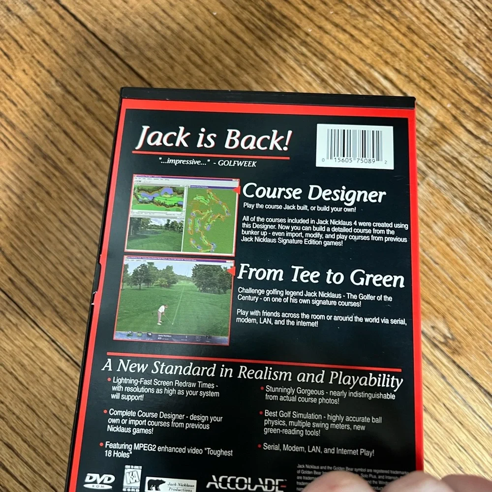 Jack Nicklaus vintage course designer dvd video game